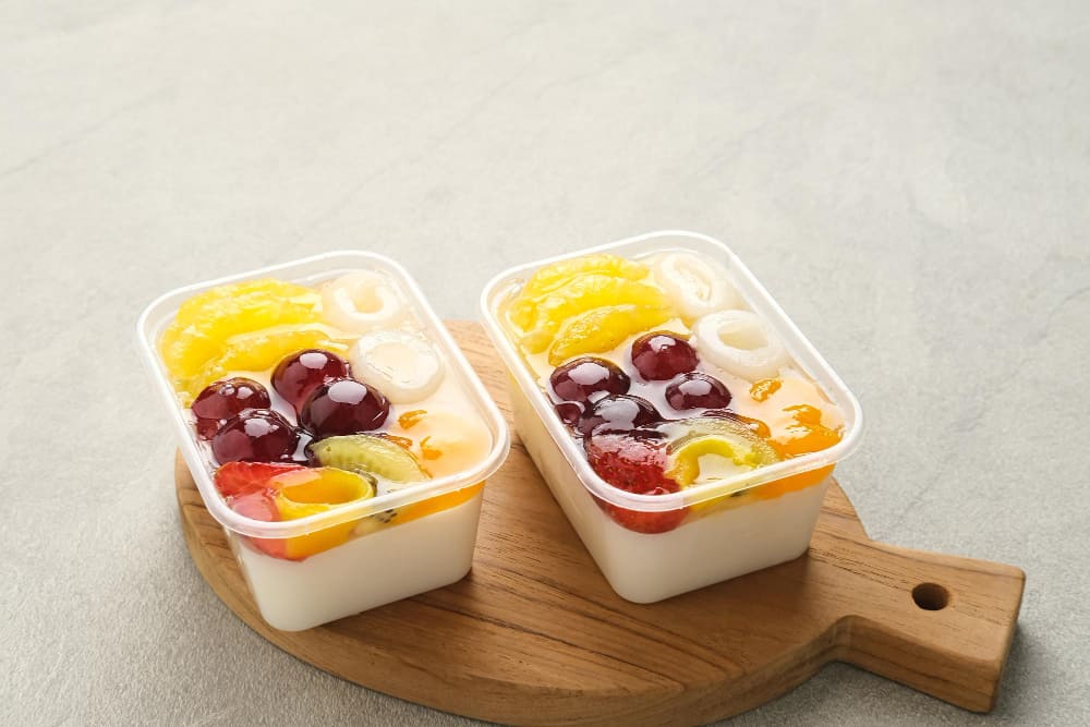 pudding buah segar